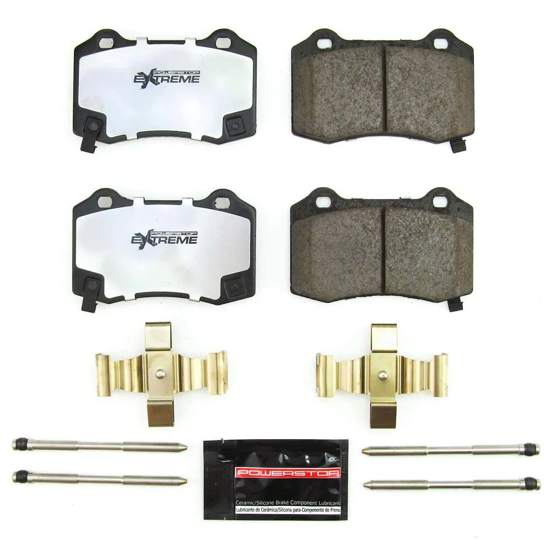 Z36-1053B – POWERSTOP Brake Pad, FMSI Number D1053B Carbon-Fiber Ceramic Set Of 4 With Premium Stainless Steel Hardwa...